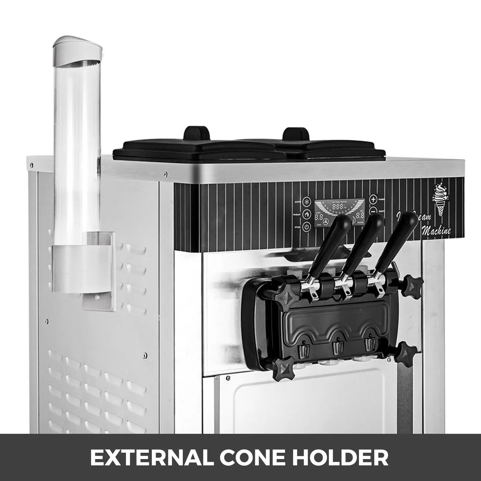 ماكينة آيس كريم صناعية ، أوتوماتيكية ، 220 فولت ، لفة من الفولاذ المقاوم للصدأ