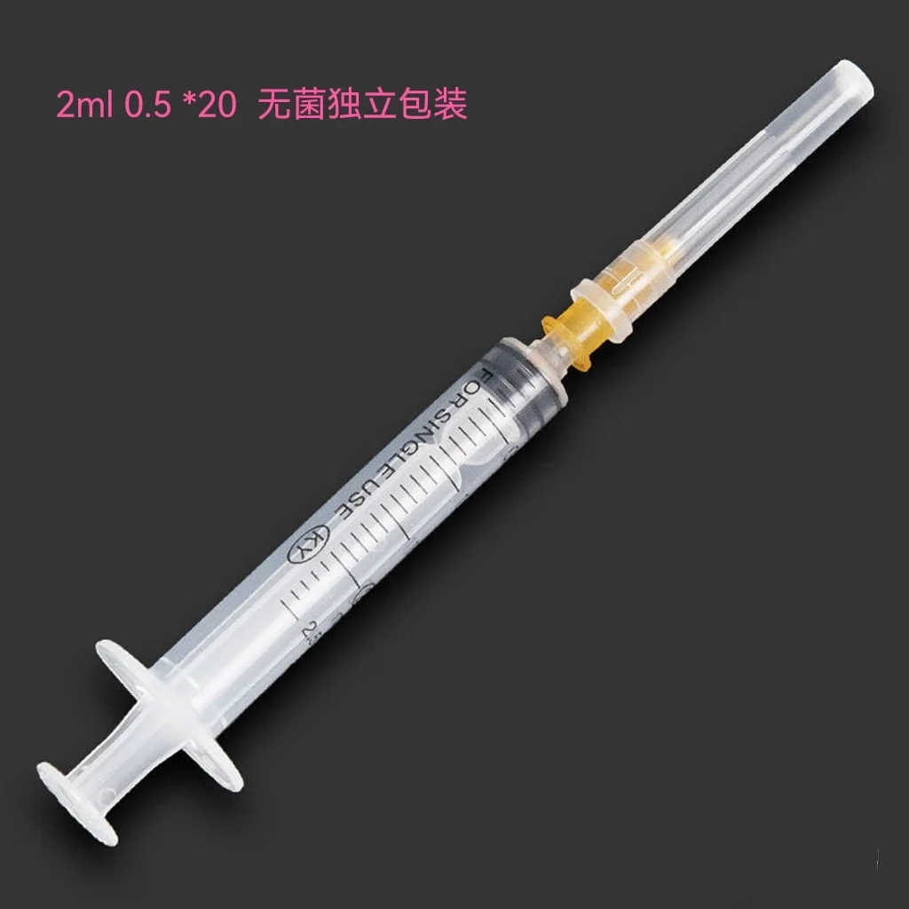 1ml Syringes + 2ml*0.5mm Injection Needles Drawing Needles Injection Tool harp Pointed Needles Disposable Needle