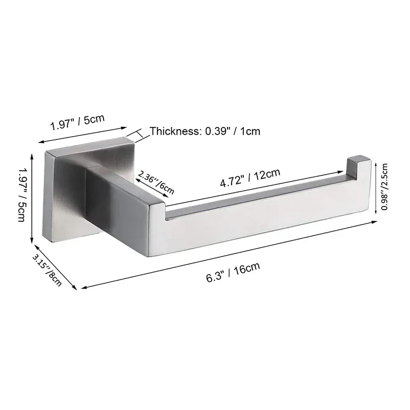 304 Stainless Steel Bathroom Accessories 1 Piece Matte Black Toilet Paper Holder Wall Mounted Tissue Roll Hanger Bathroom