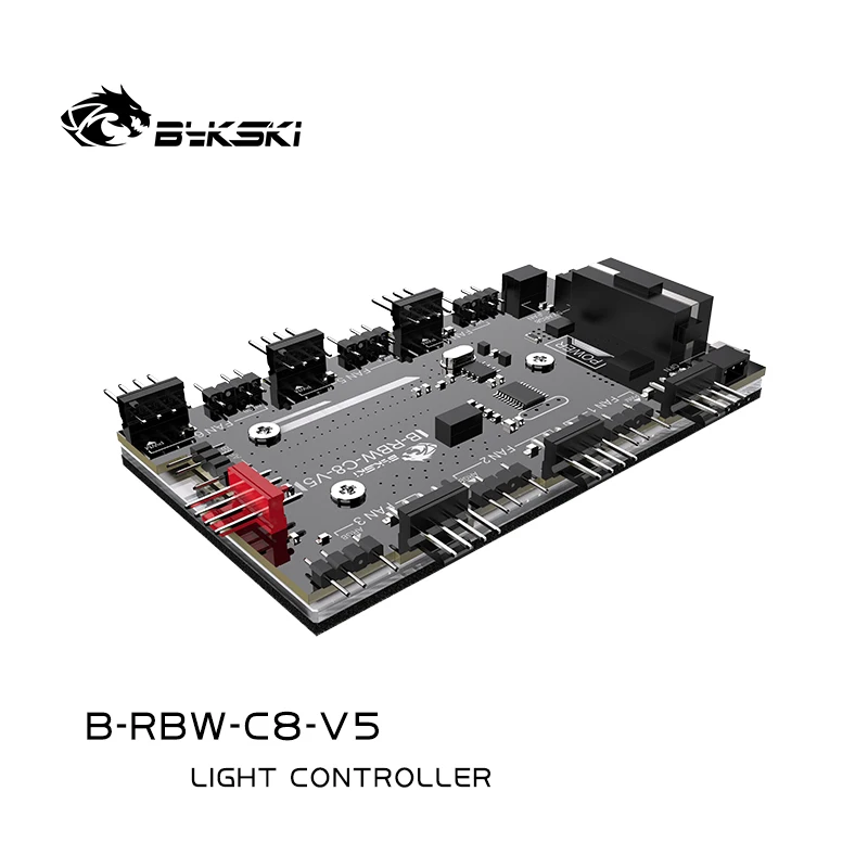 Bykski RBW Controller for Block FAN 5V RGB LED Strip Light / Support Motherboard 5V 3PIN ADD Header Only for Bykski B-RBW-C8-V5