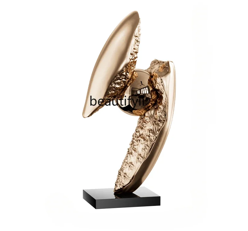 Light luxury electroplating geometric art sculpture floor-to-ceiling ornaments living room downstairs corridor aisle decorations