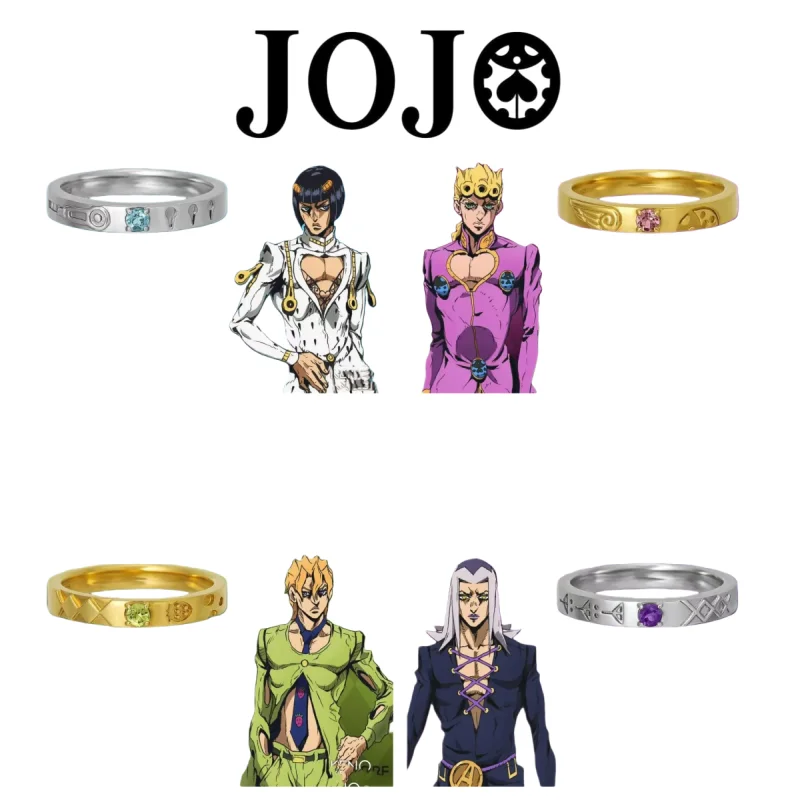 Neue JoJo's Bizarre Adventure Bruno Buccellati Ringe Modische Persönliche Accessoires Animation-Zubehör Trendige Spielzeuge Cosplay-Geschenke