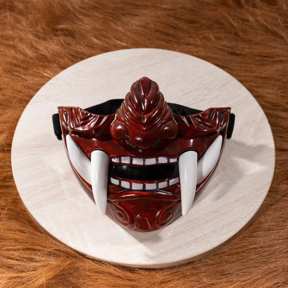 Samurai giapponese Oni Demon Mask Cosplay Horror Prajna Hannya Evil Killer addensare maschere di plastica Halloween Party Costume puntelli