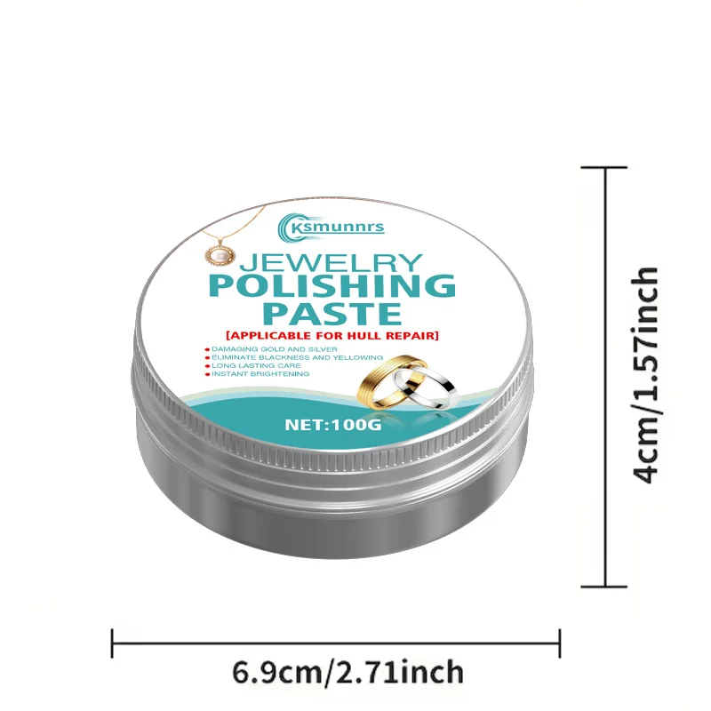 Multi-Material Jewelry Polish Paste - Cleans Oxidation, Renews Luster, Easy to Use for Gold, Silver, White Gold & Stainless Stee
