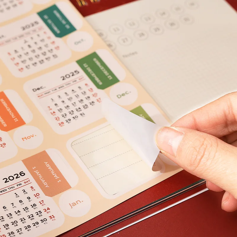 ملصقات تقويمية لعام 2026 ملصقات مخططة شهرية لدفتر القصاصات ذاتية الصنع دفاتر الملاحظات والجدول الزمني والاستخدام المدرسي/المكتب #1