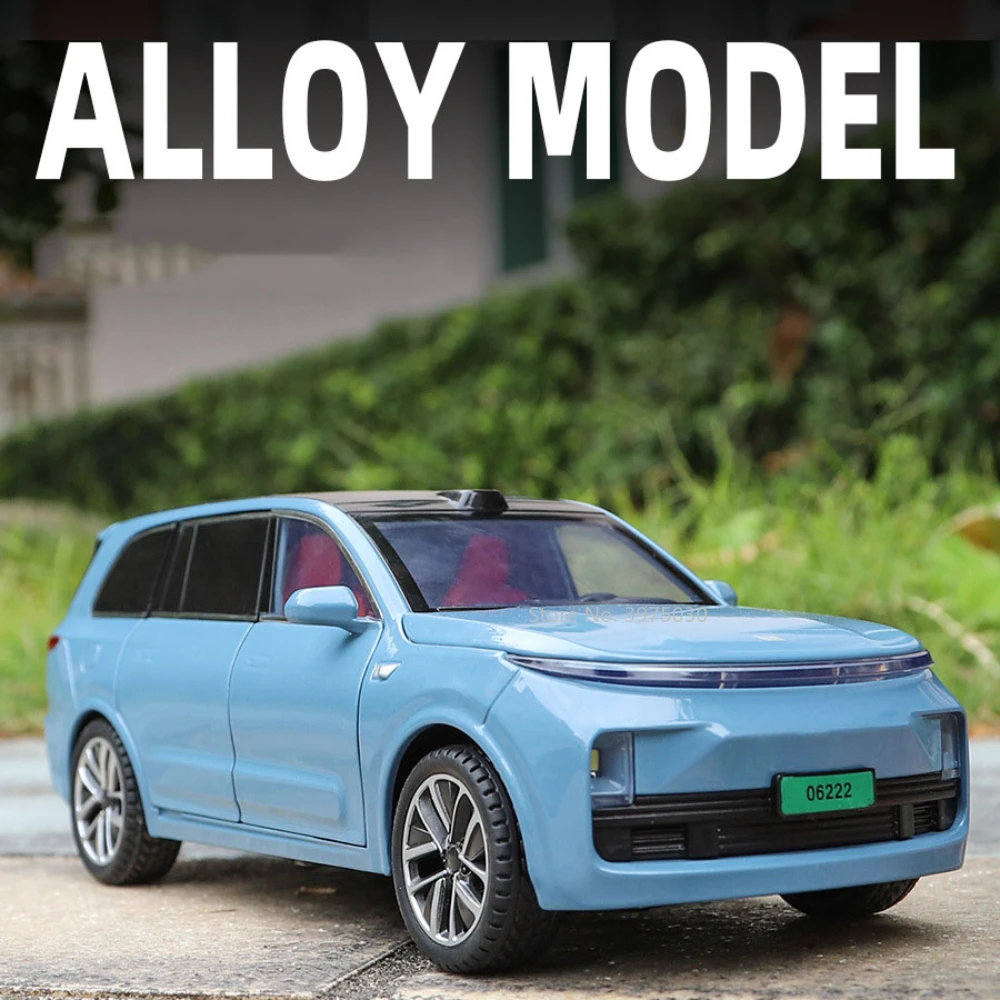 1/24 Li L9 SUV Alloy Diecast Car Model Toy Simulation Vehicle Pull Back Sound Light Collection Toys for Children Birthday Gifts