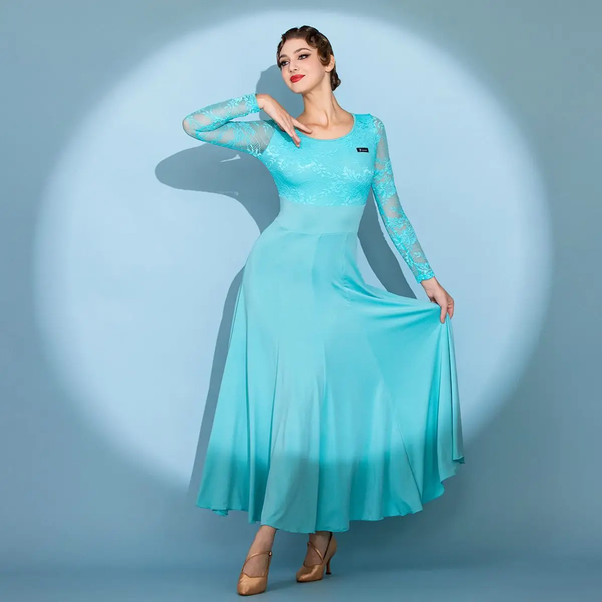 Modern Dance Dress Long Sleeve Dress S9009 National Standard Dance Dress Referee Dress Ballroom Dance Dress Large Hem