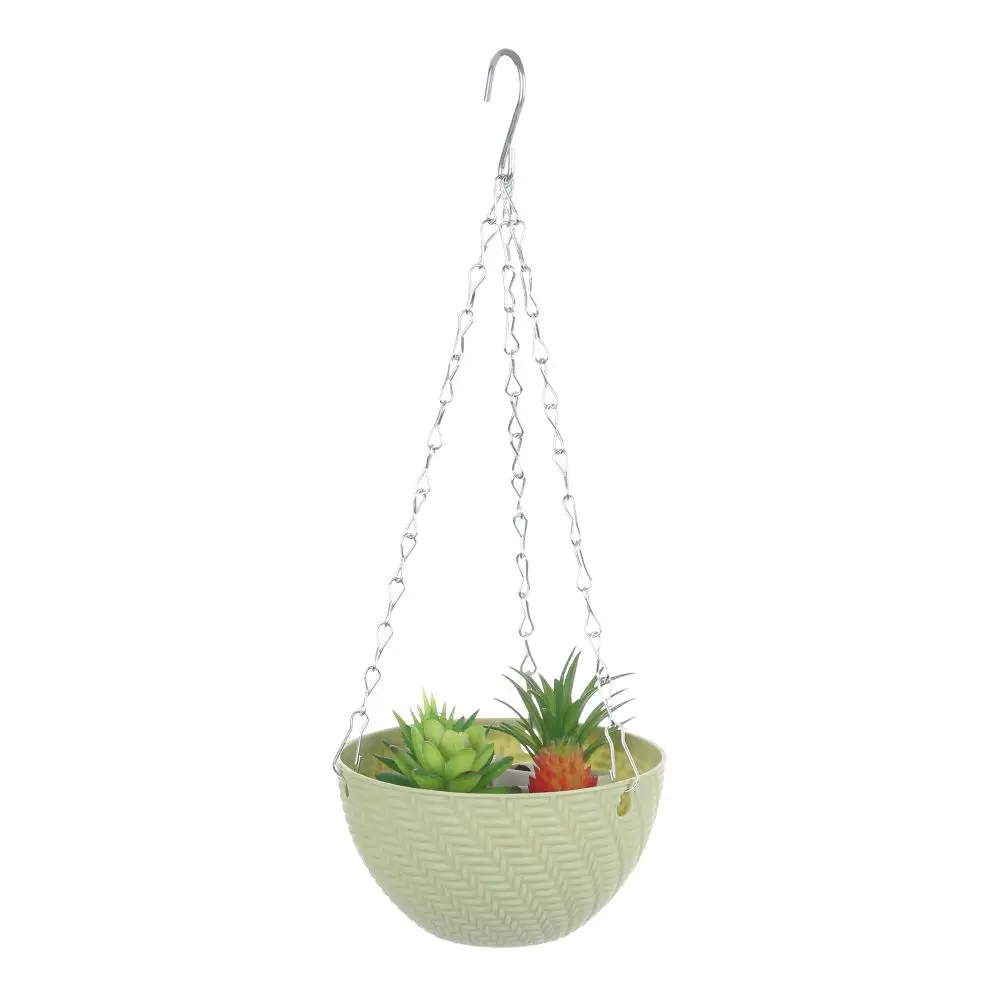 1 PC Plastic Balcony Garden Decoration Succulent Plant Flower Pots Rattan Pattern Chains Flowerpot Hanging Basket