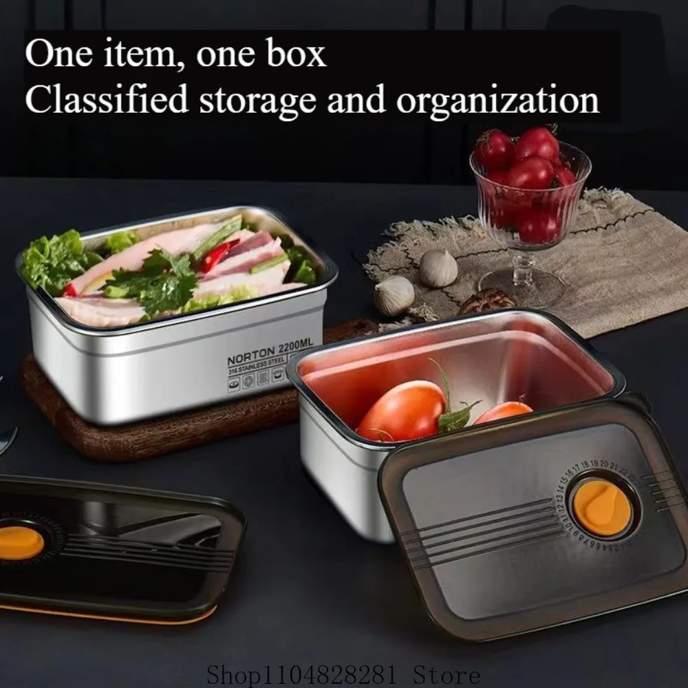 New316stainless steel fresh-keeping box for household refrigerators, moisture-proof and leak proof food box, fruit box, lunchbox