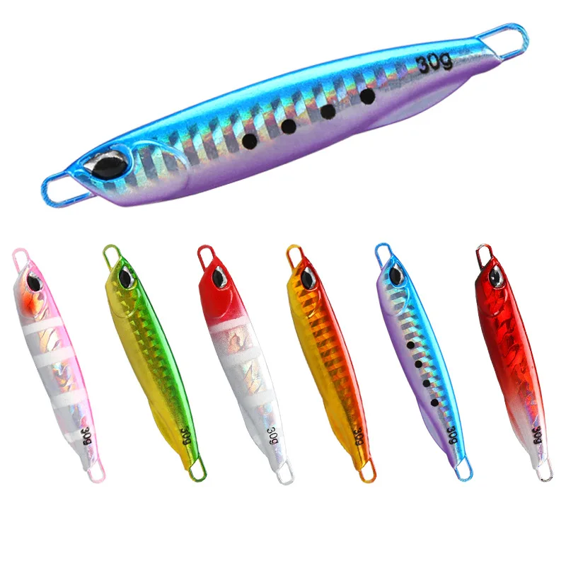6 قطعة المعادن يلقي تهزهز الصيد إغراء 10-60 جرام القفز الطعم طويل الصب المعادن تهزهز الطعم الاصطناعي باس البحر سمك السلمون المرقط Pesca المسار