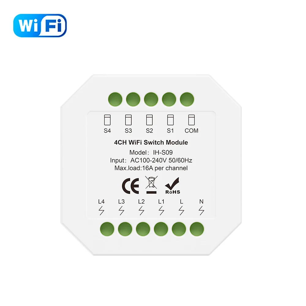 Tuya Wifi Smart Switch Module 16A Diy Relay Timer Wireless Home Automation Controller Remote App Voice Control Relay Breaker