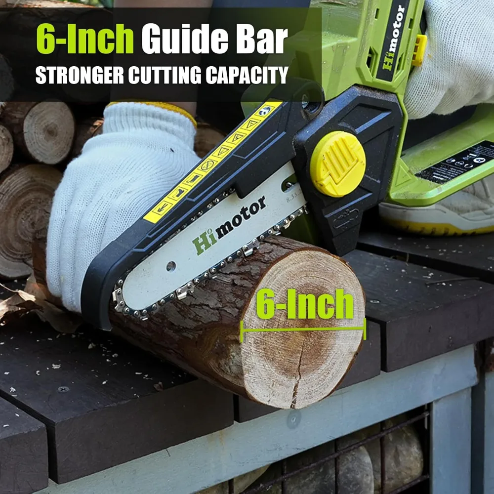 

Mini Chainsaw 6 Inch, Electric Chainsaw Cordless, Chainsaw With 2 Battery Packs and Charger, Handheld Chainsaw with 2 extra