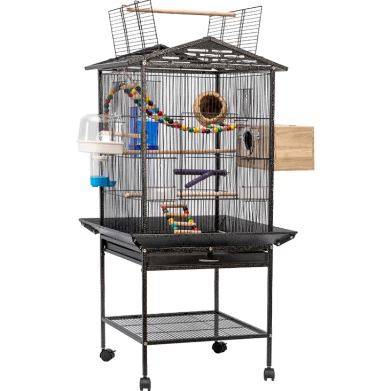 Luxury Home Bird Cage Breeding Accessories Parrot Nest Open Top Myna Bird Cage Villa Large Oiseaux Accessoires Pet House QF50NL