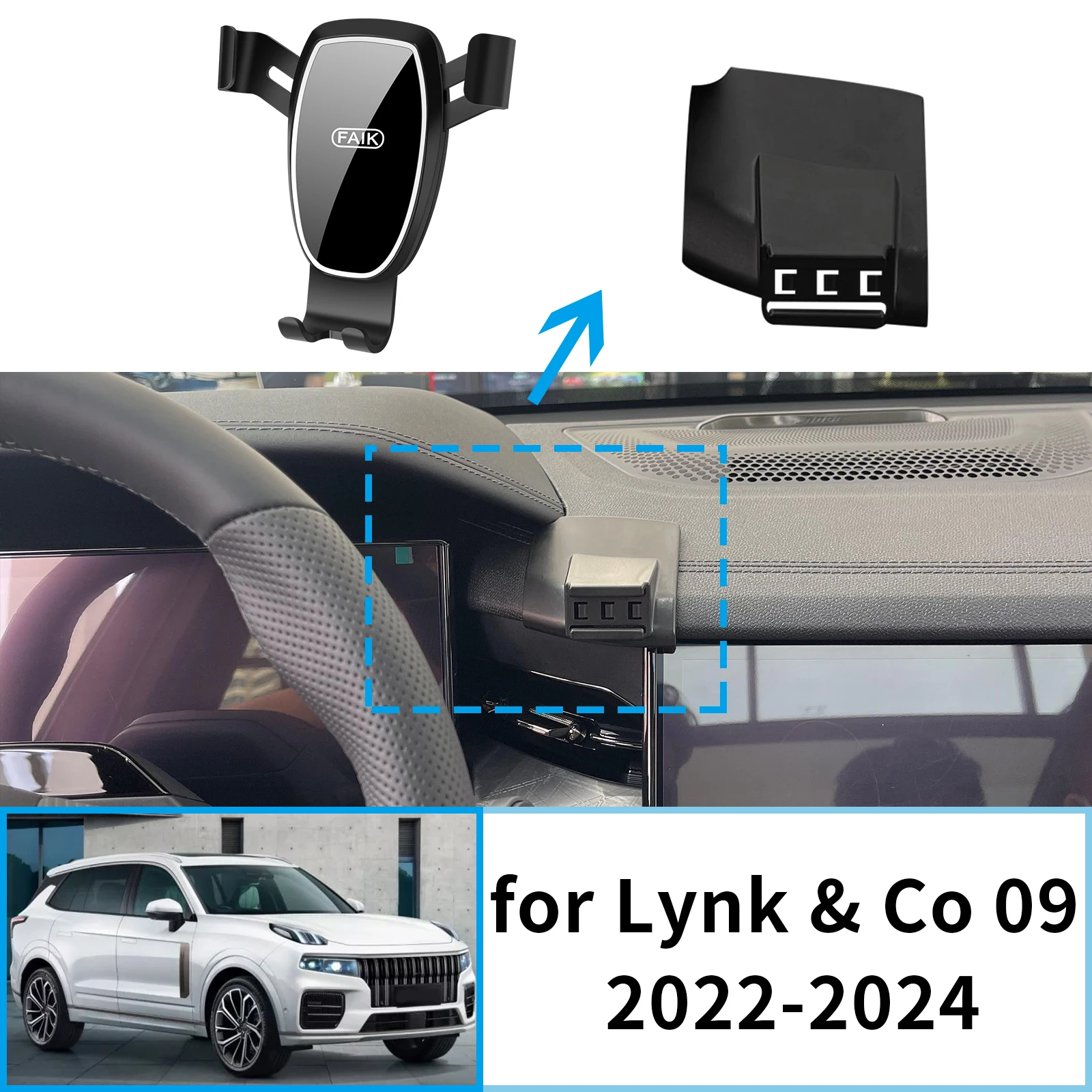 

​​fit for Lynk & Co 09 2022 2023 2024 Navigation Bracke Screen Base Phone Holder Mount Car ​​accessoires