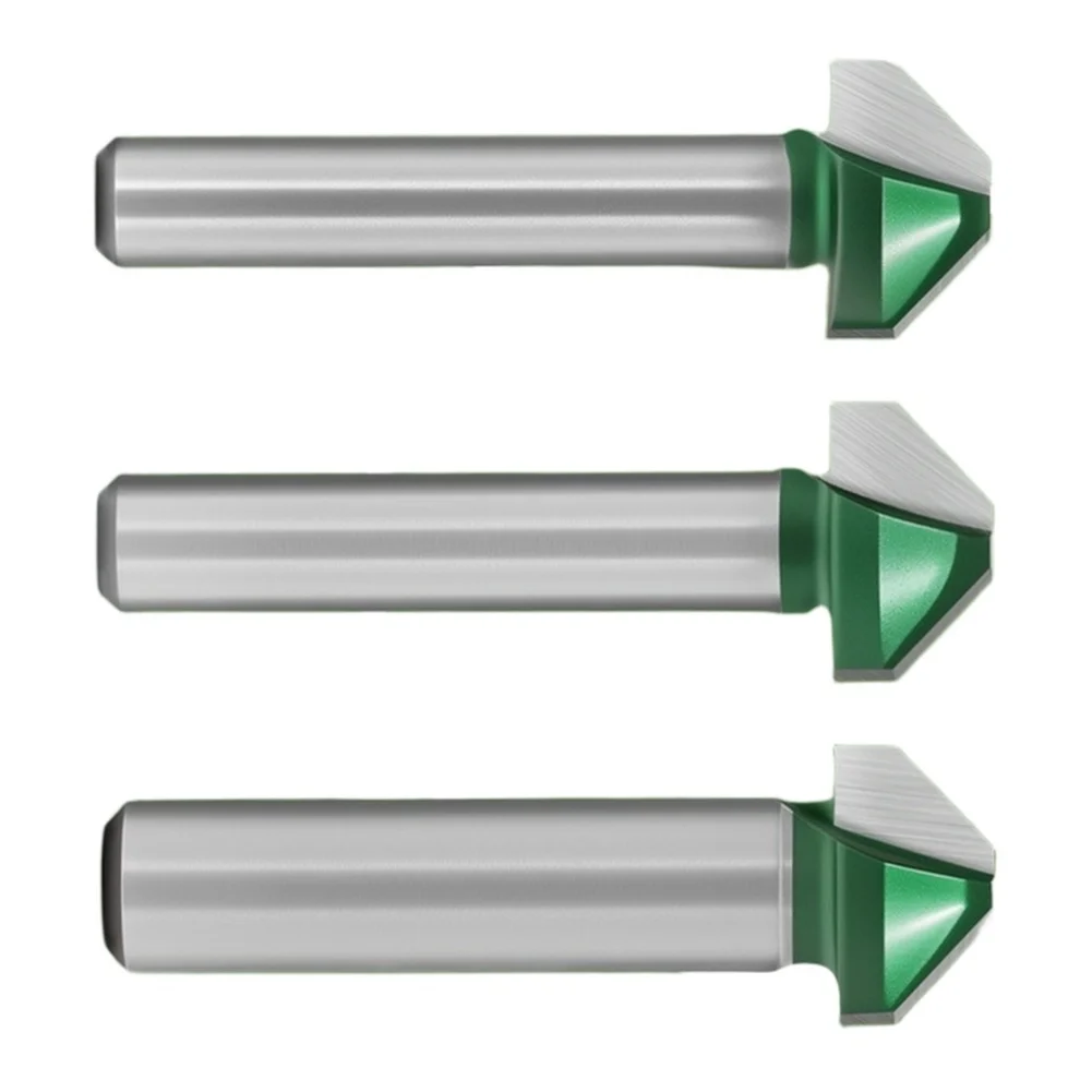 

90 Degree V Groove Router Bit 2 Flute Woodworking Milling Cutter for Precise For Edge Chamfering and Grooving Tasks