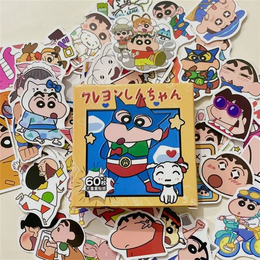 60 шт. Мультяшные карандаши Shin-chan наклейки для детей девочек DIY ноутбук телефон дневник Милая аниме Наклейка Детские игрушки