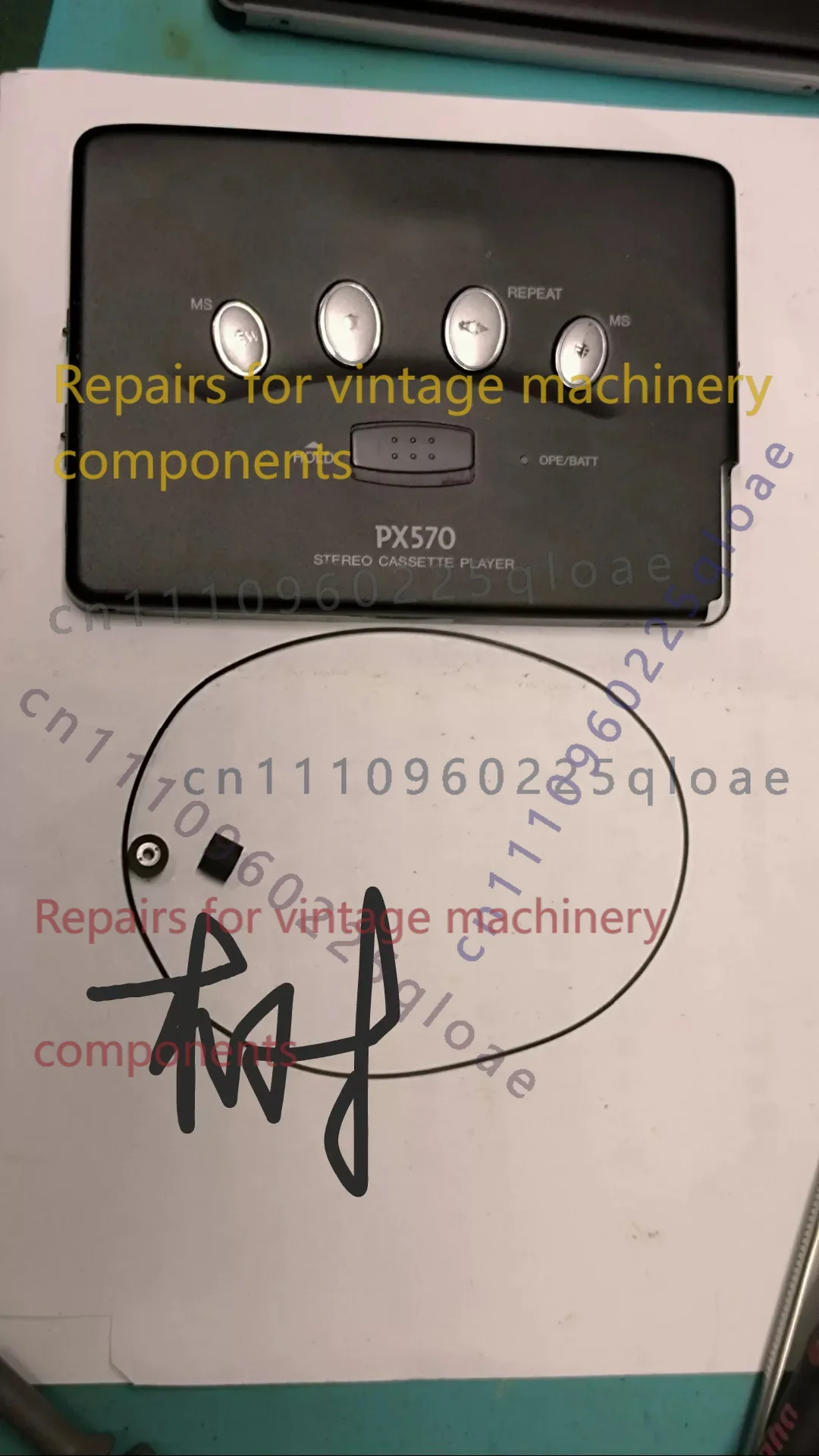 Drive Belt & Pinch Roller Repair Kit For Aiwa HS-PX570 Auto Reverse Cassette Walkman Refurb Replacement Spare Parts