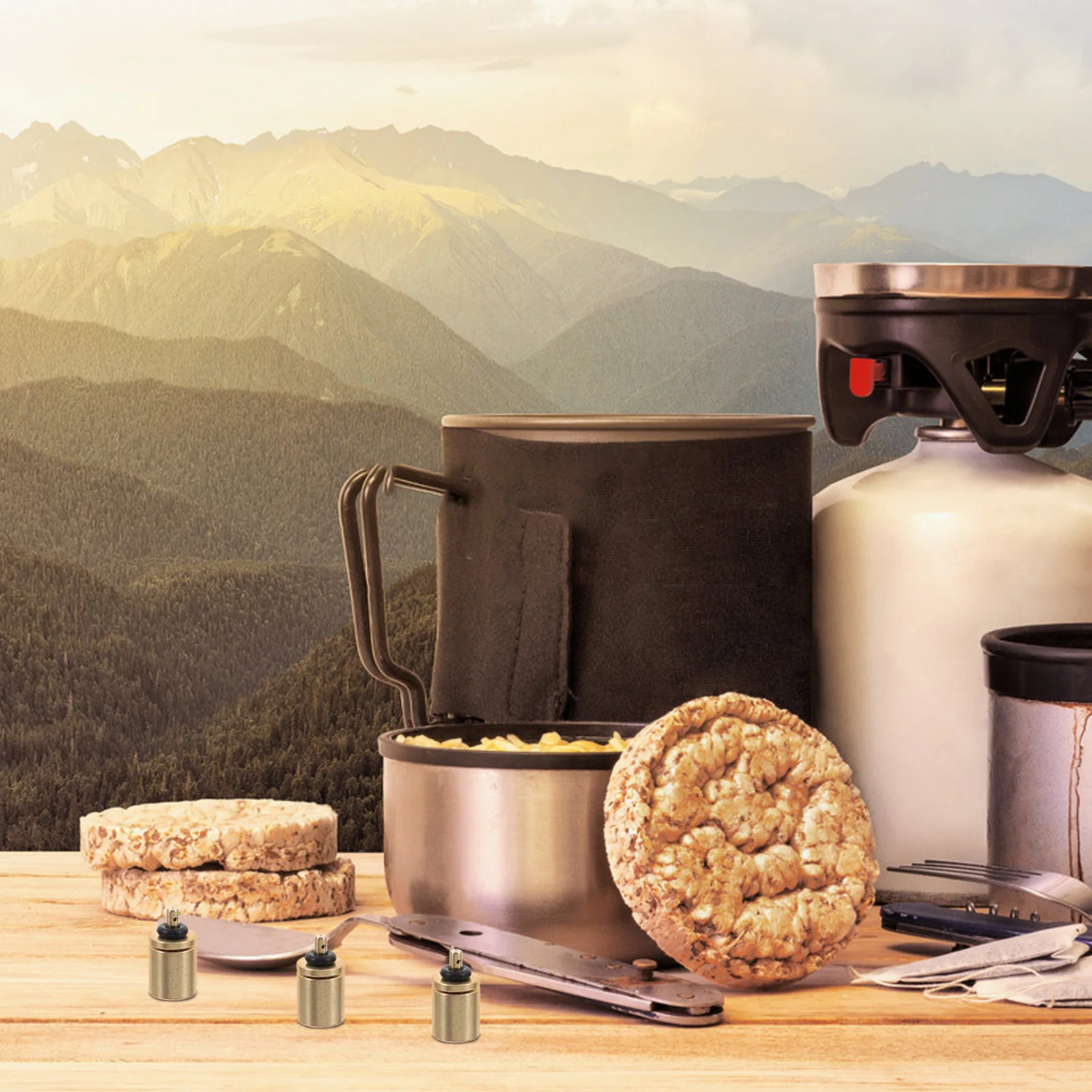 

3Pcs Outdoor Stove Gas Connector Reliable Efficient Fuel Supply Durable Reusable Easy Setup Camping Hiking Gas Nozzle