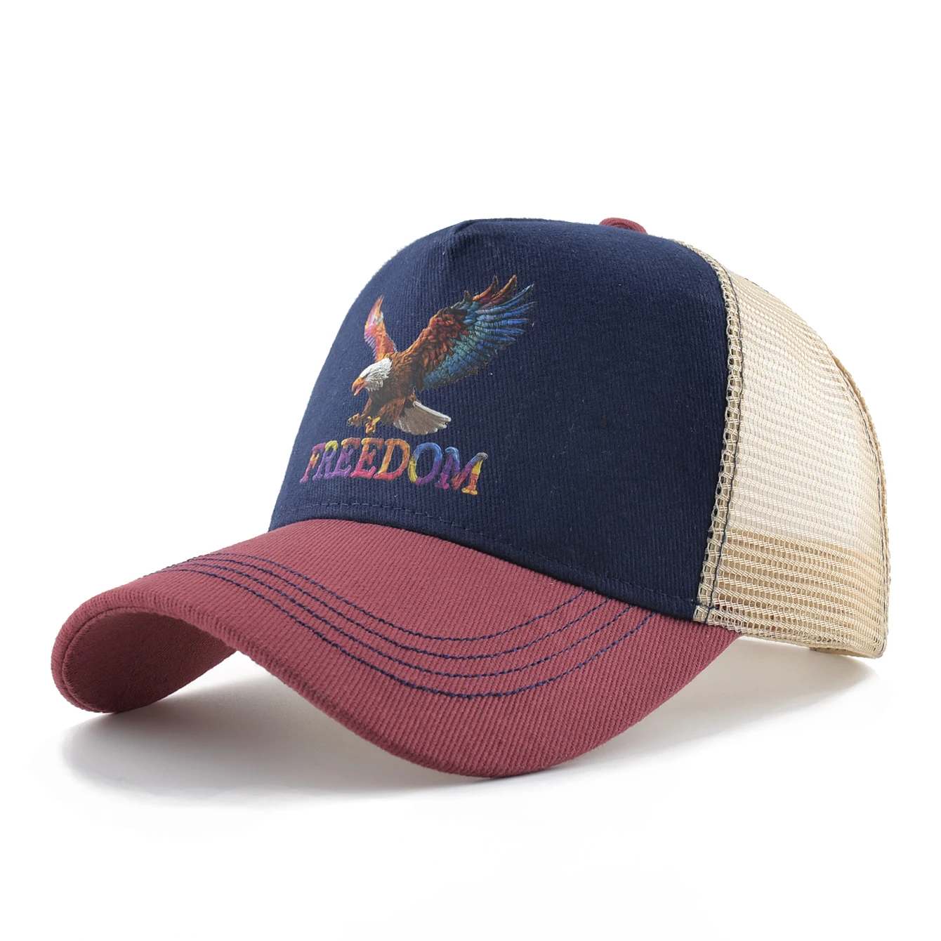 Sommer Baseball Cap Outdoor Atmungsaktive Mesh Trucker Cap Männer Frauen Druck Adler Snapback Hip Hop Caps Einstellbare Schirmmütze