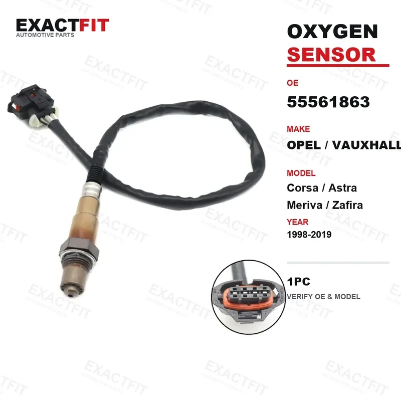 55561863 Upstream Oxygen O2 Sensor for Opel Vauxhall Corsa C D Astra H Meriva Zafira Insignia Mokka OE 0258006924 4 Wire