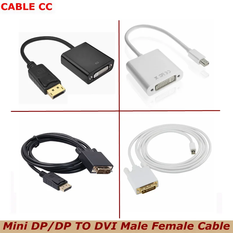 

1080P DisplayPort /Mini DP to DVI 24+1/24+5 Male Female Adapter Display Port For Monitor Projector Displays