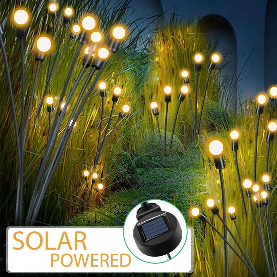 

10 Lights Solar Lawn Lamp Garden Lamp, LED Wind-driven Firefly Ground Plug Lamp, Garden Ramadan Decoration Festival Lamp