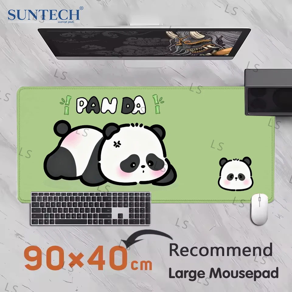 Süßes Kawaii Damen-Mauspad, groß, Schwarz, Weiß, 400 x 900 cm, PC-Computertastatur, XXL, Büro, Schreibtischunterlage, Innenzubehör, Teppich