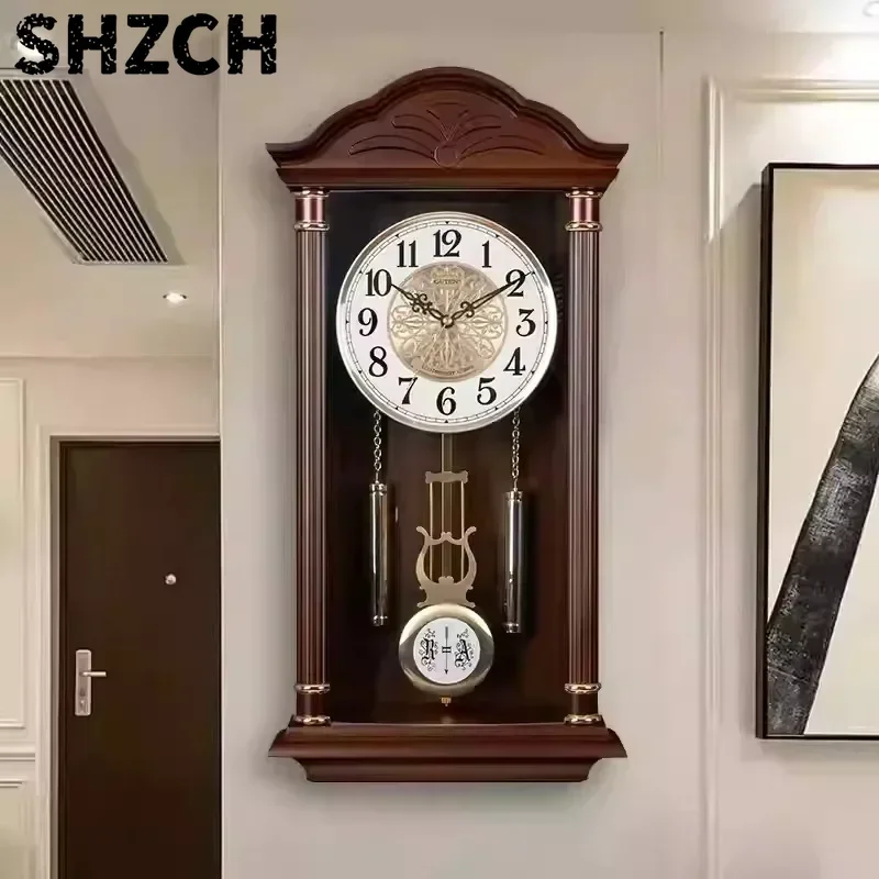 Relojdpared silenciosodestilo europeo, relojdcuarzo con campana, relojes colgantes creativos retro, accesoriosddecor