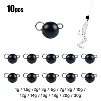 Elite TG 10PCS Tungsten Cheburashka Sinker Weight,1g-30g Black Jig Head For Soft Bait Bass Wrasse Crappie Fishing Lure Tackel