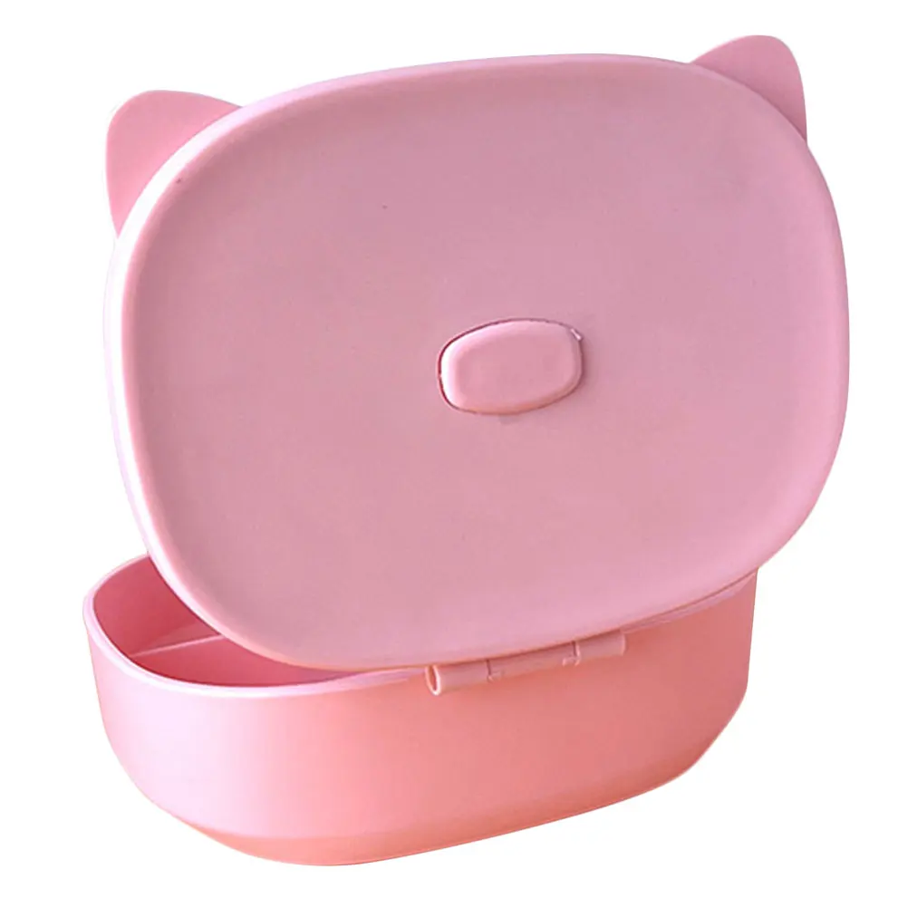 Cartoon Cat Ears Jewelry Storage Box Plastic Compact Multi grid Durable Necklace Earrings ganizer Space saving Home Decor
