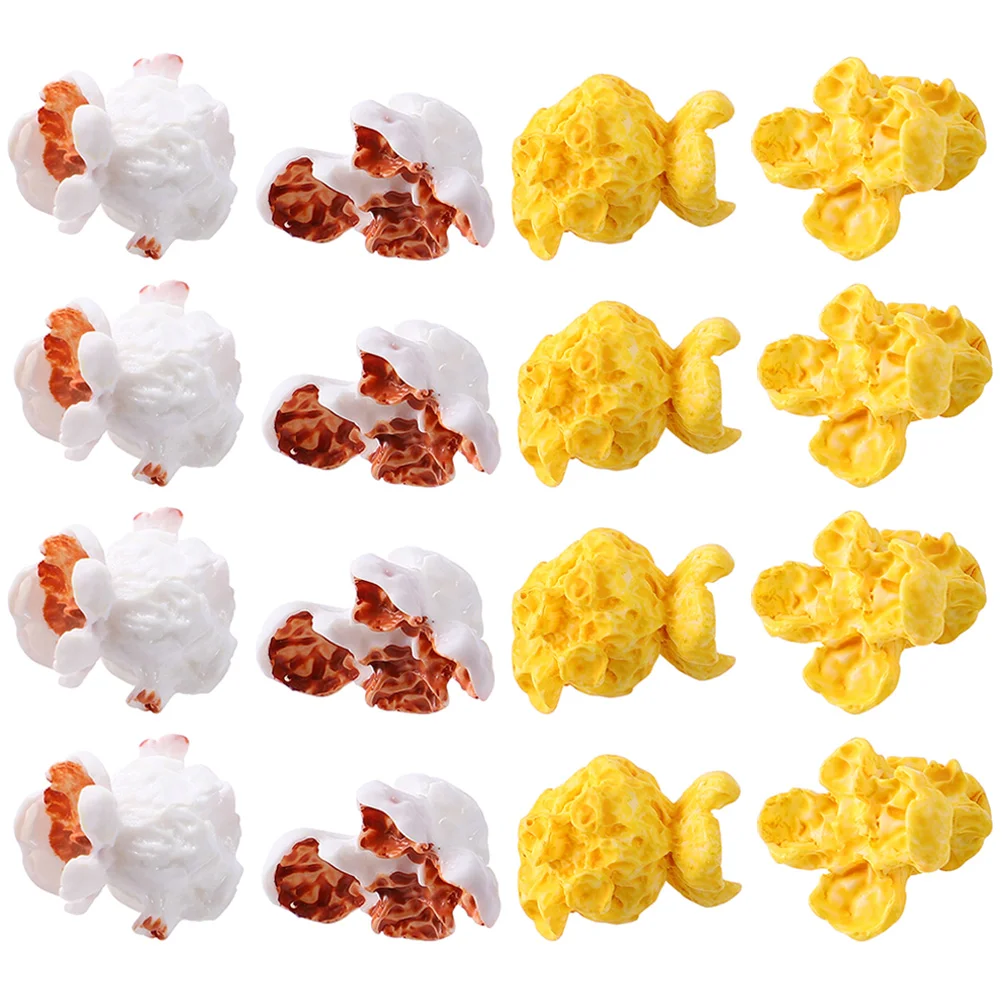 50 Pcs Artificial Popcorn Imitation Decoration Mini Toys Household Figurine Resin Photo Prop Child