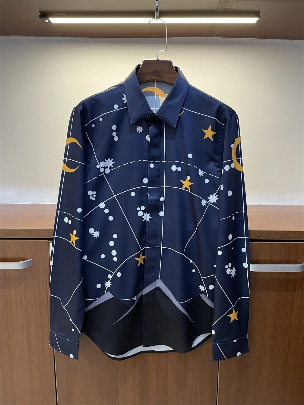 

2023 Spring Runways Men's High Quuality Brand New Designer Print Casual Shirt B278