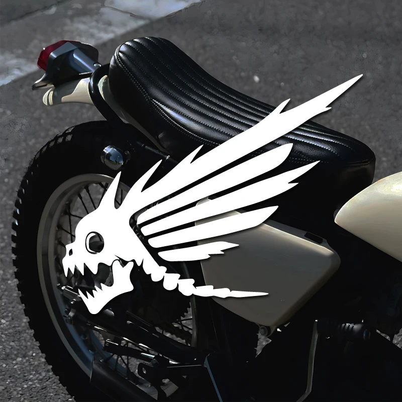 High-Quality Waterproof Skull Wings Motocycle Decal Sticker Personalized Decorative Design for Bikes