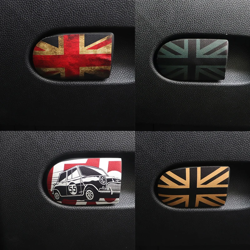 כיסוי קישוט לידית תיבת הכפפות של הרכב מעור, מדבקות לרכב MINI Cooper S JCW F55 F56 F57 אביזרים לפנים