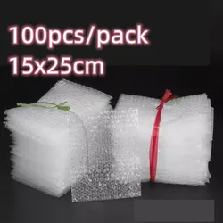 100pcs 15x25cm Bubble Mailers Plastic Wrap Envelope White Packing Bags Clear Shockproof Shipping Packaging Bag Film Wholesale