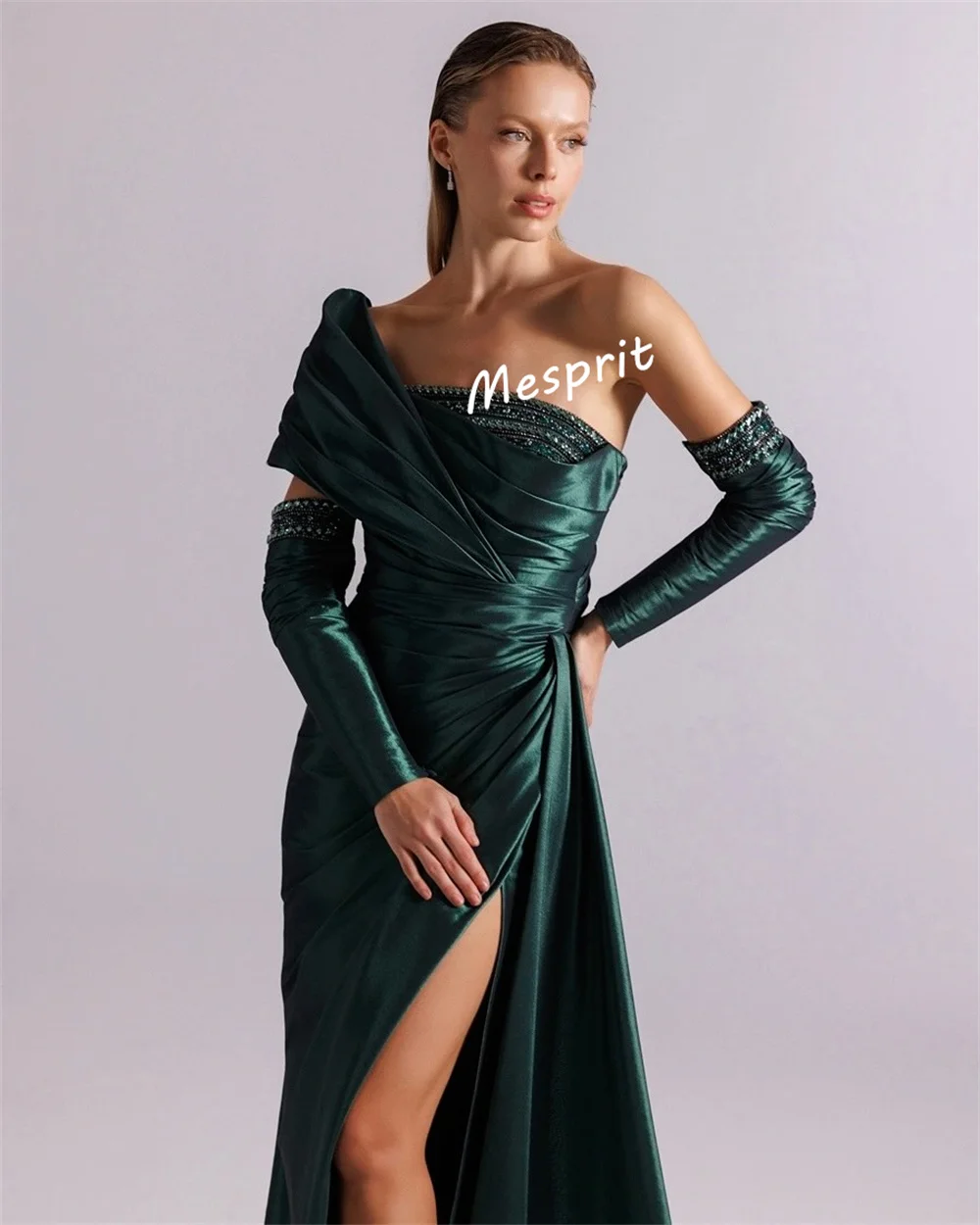 Customized Formal Evening Dress Pleat Glitter One-shoulder Trumpet Long Dresses Bespoke Occasion Charming Party Gown Sexy