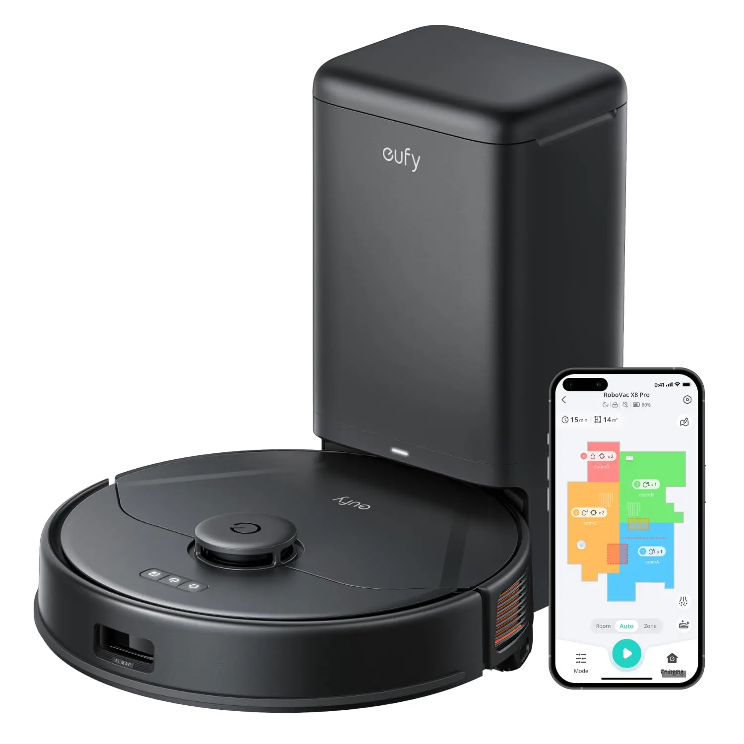 

БЫСТРАЯ ДОСТАВКА РАСПРОДАЖА eufy X8 Pro Robot Vacuum Self-Empty-Station-Black