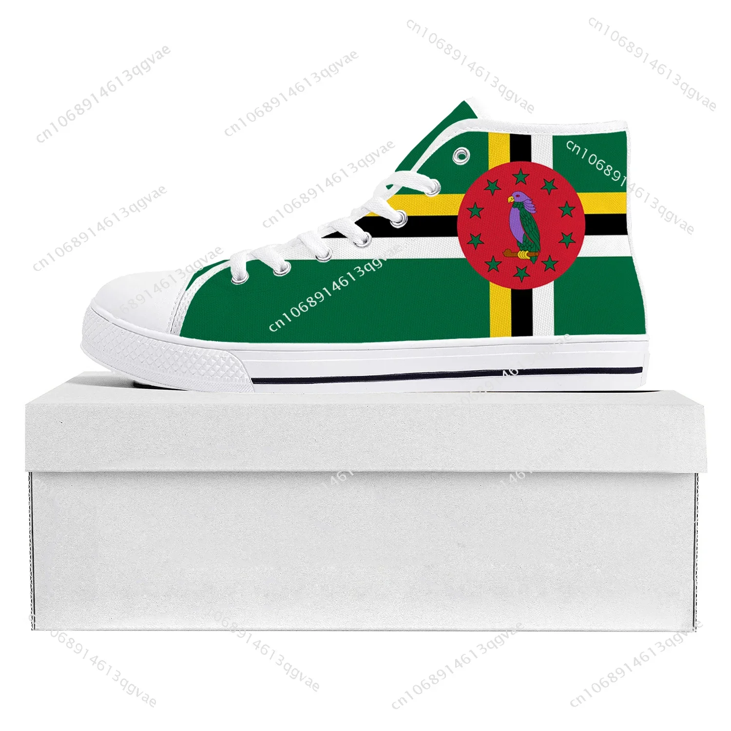 Commonwealth of Dominica Flag High Top High Quality Sneakers Mens Womens Teenager Canvas Sneaker Casual Couple Shoes Custom Shoe