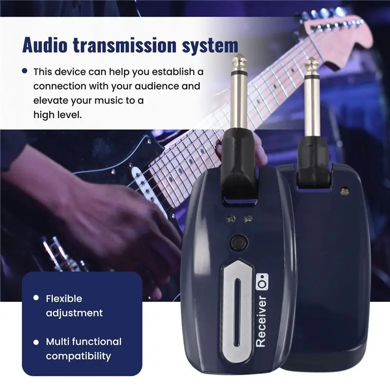 ABKV-Guitar Wireless System USB Rechargeable Wireless Guitar Transmitter Receiver Electric Guitar Bass Wireless System