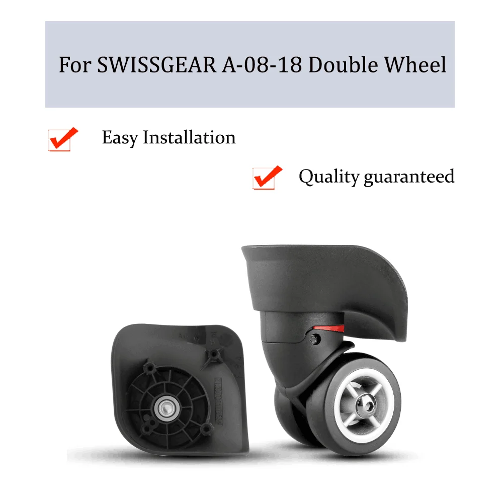 

For SWISSGEAR A-08-18 Universal Double Wheel Replacement Trolley Case Luggage Pulley Silent Smooth Shock Absorbing Caster Wheel