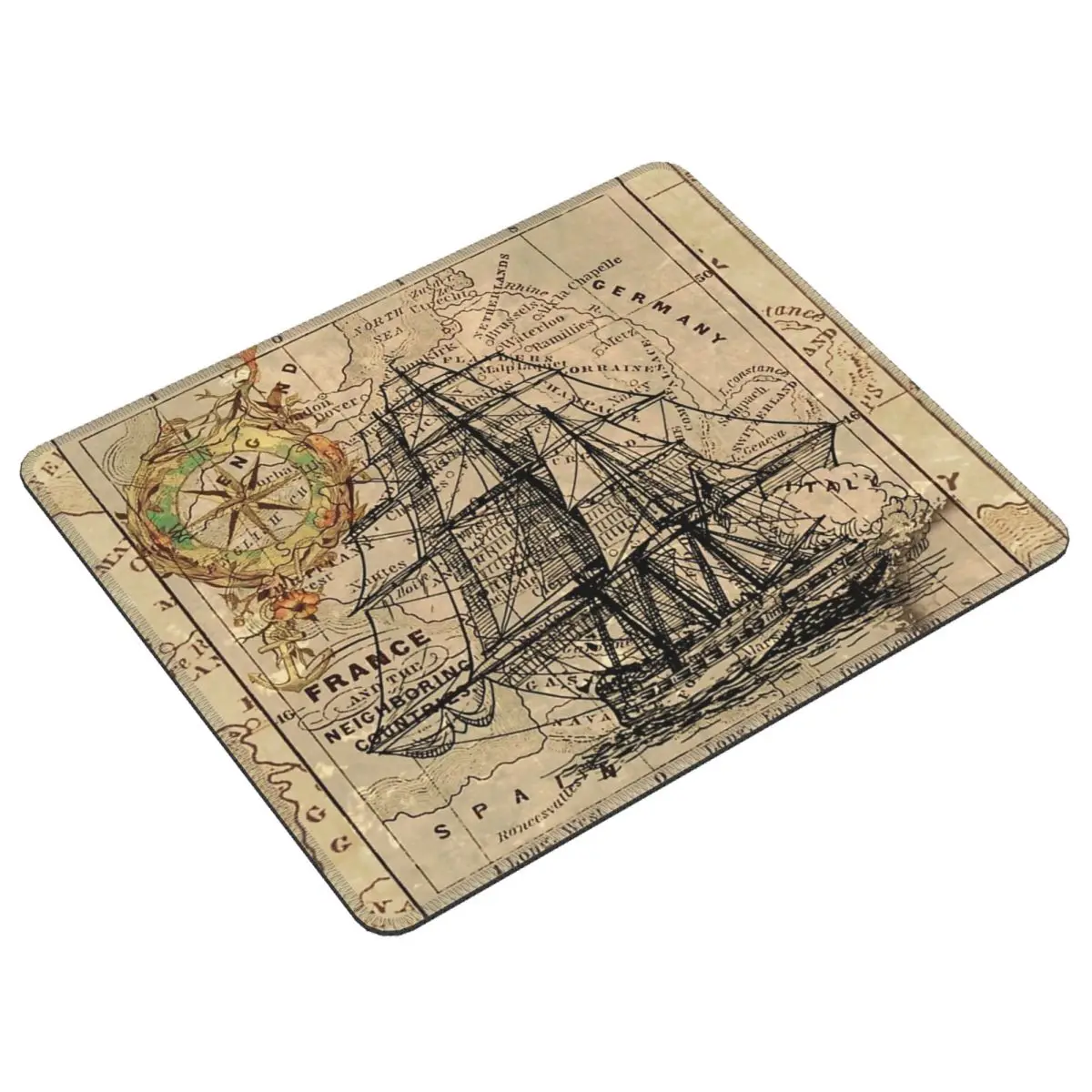 Vintage Pirate Ship Sailor Antique World Map Mouse Pad Computer Keyboard Mouse Mat Gamer Laptop Desk Mat Office Table Mats