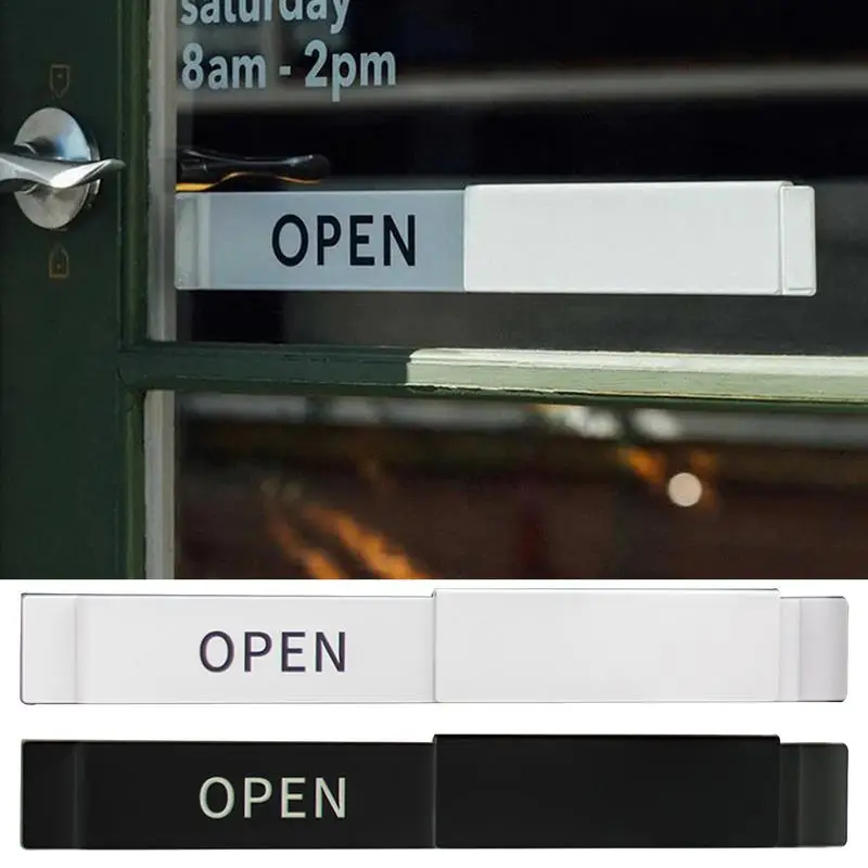 Open Closed Slide Door Sign Open Signs Privacy Slide Door Sign Clear Text Display Colored Text Slider Door Indicator For