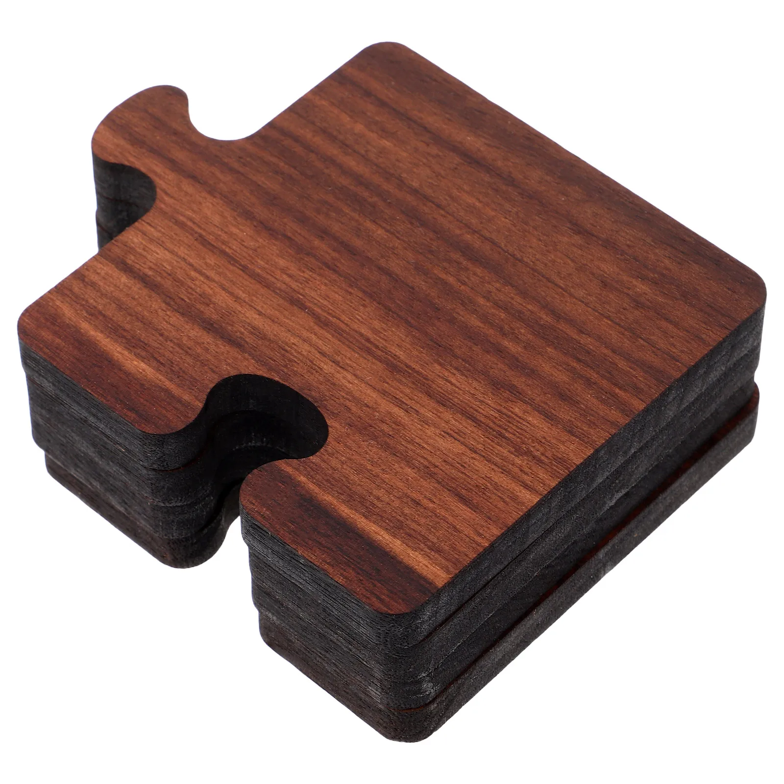 

4pcs Elegant Wooden Cup Mat Heat Insulated Coaster Thickened Puzzle Drink Coasters Farmhouse Aesthetic Japanese Design Mug