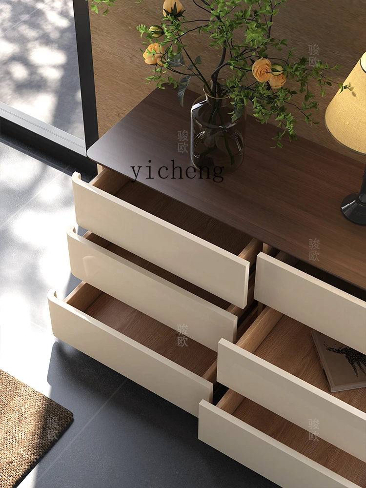 

all-solid wood six-chest cabinet, high-end light luxury integrated new household dining side locker