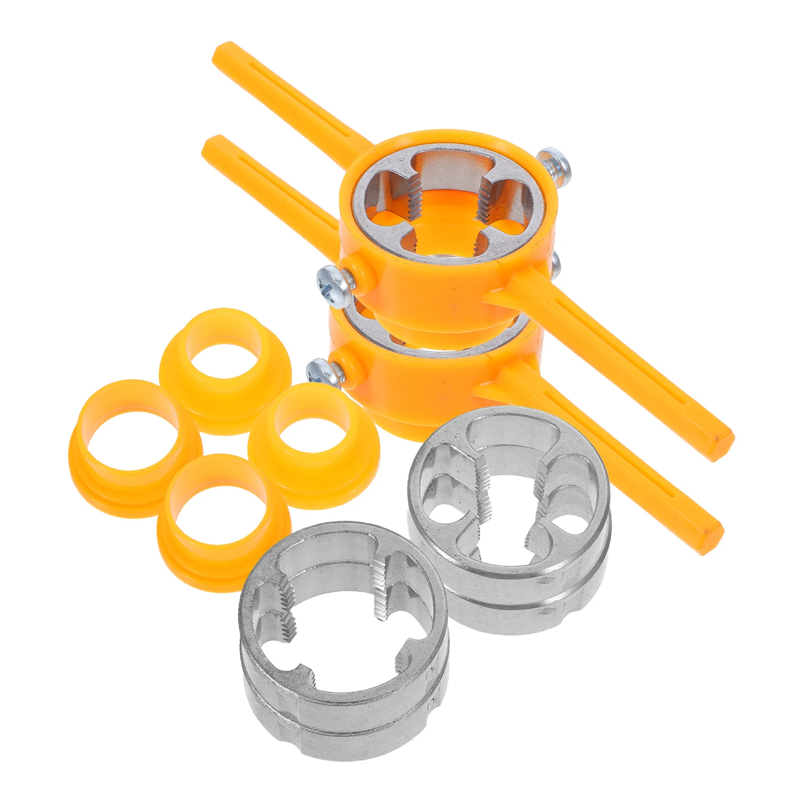 

2 Pcs Water Wrench Threader Plumbing Tool Kit Multifunction Manual Threading Yellow Internal