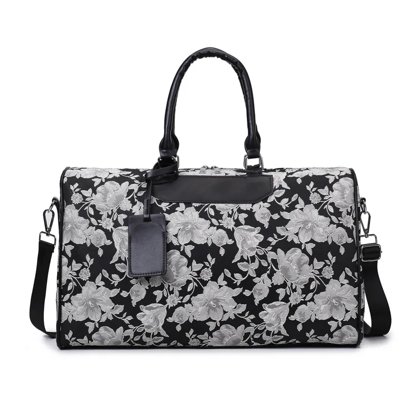 

Literary Style Medium Size Luggage Carrying Bag Floral Fashion Women Travel Weekend bag Promotion Big Woman Hand Fitness bag