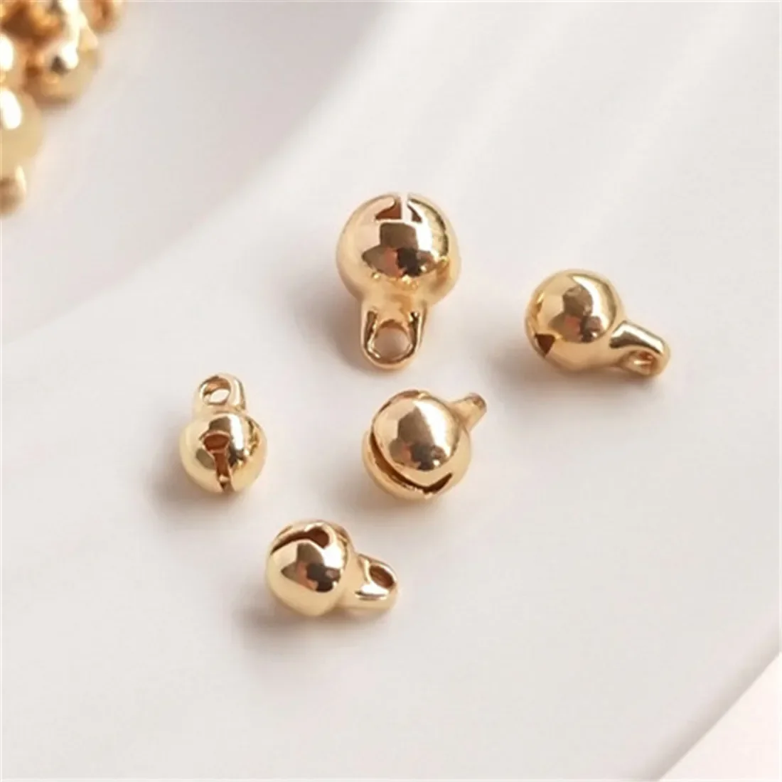 14K Gold-plated Accessories Bell Pendant Diy Handmade Bracelet Pendant First Jewelry Pendant Materials C356