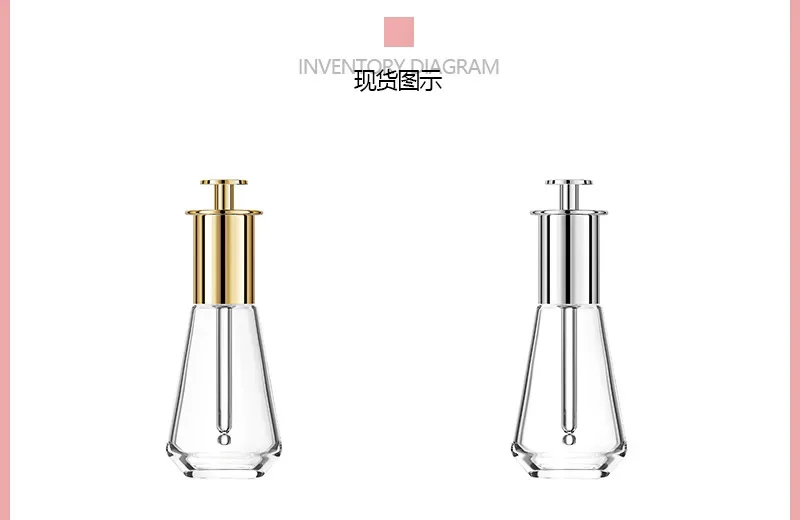 40ml Transparent Dropper Bottle Original Liquid Containe Essence Bottle Drip Pump Bottle  Dispensing Glass Cosmetic Container