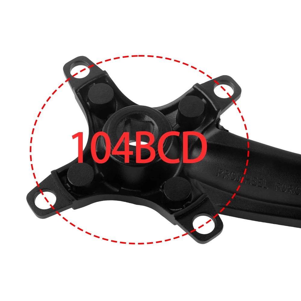Prowheel MTB Kurbelgarnitur 170 175mm Mountainbike Vierkantloch-Kurbelsatz 32T-52T 104BCD Narrow Wide Kettenblatt Fatbike Kettenrad – Detail 5