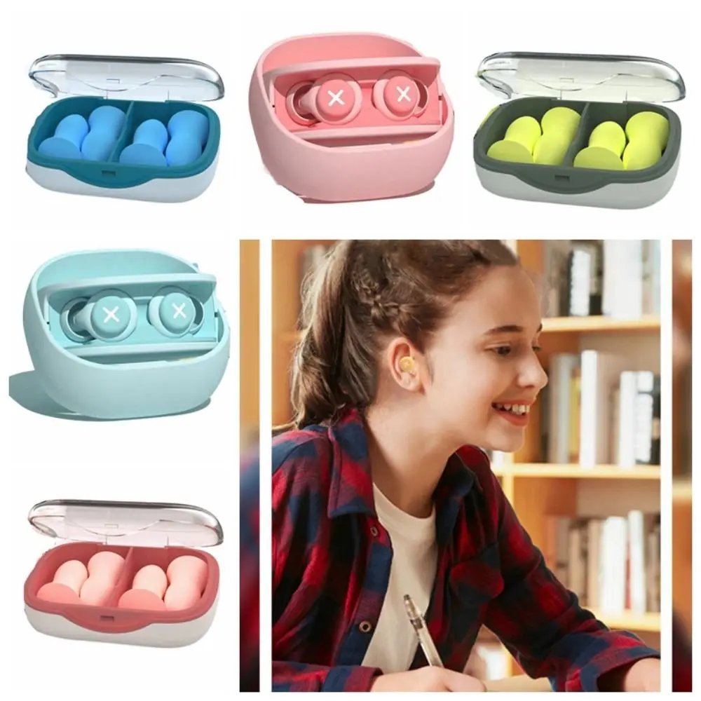 

2PCS/4PCS Soundproof Silicone Noise Earplug Sound Insulation Noise Reduction Insulation Earplug Slow Rebound Soft Ear Plugs
